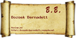 Bozsek Bernadett névjegykártya